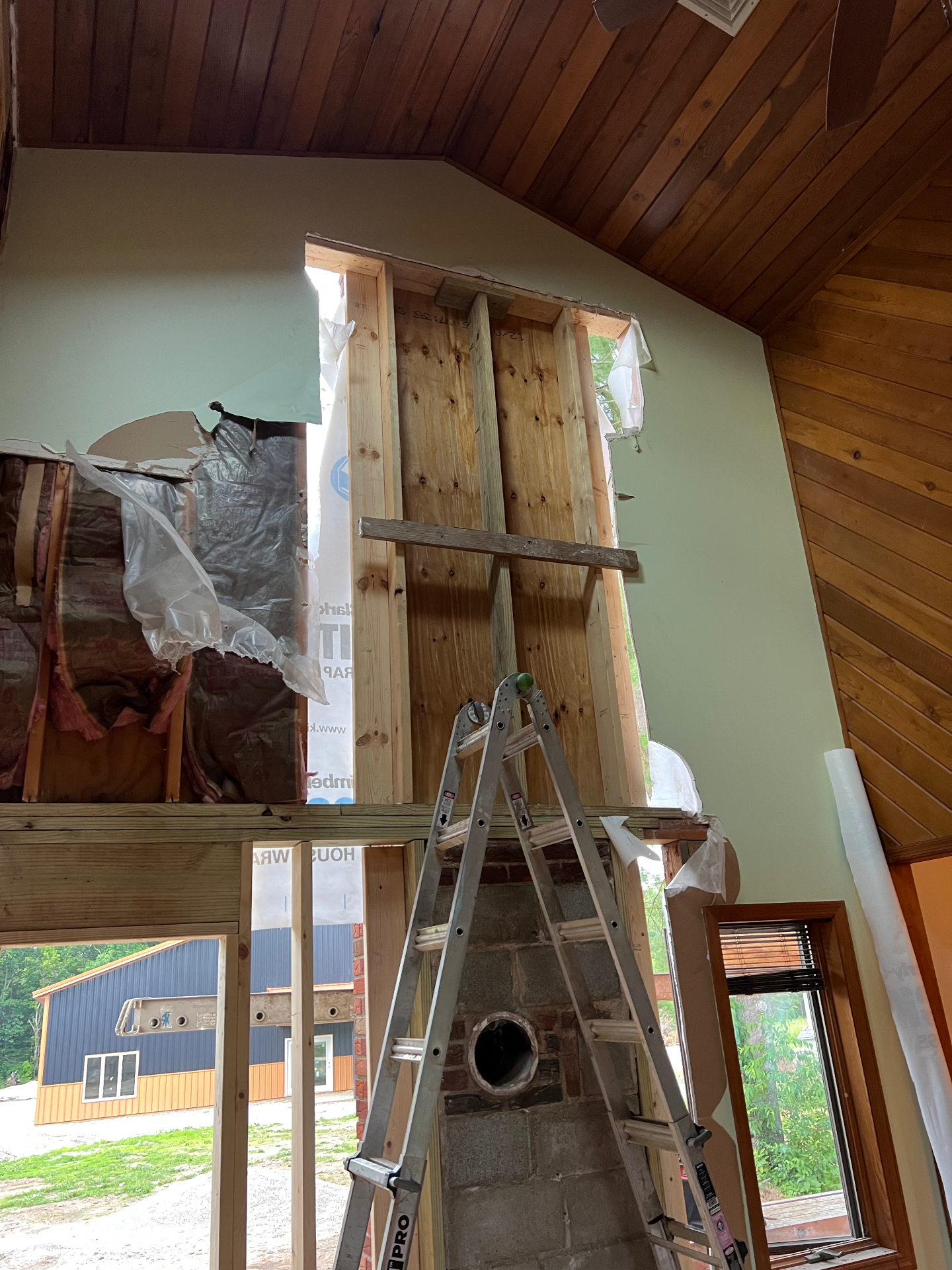New framing installed after rot removal